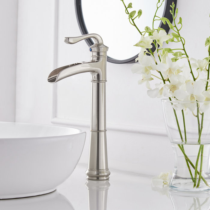 VIBRANTBATH Waterfall Single Hole Bathroom Faucet with Drain Assembly ...